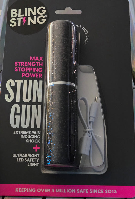 Blingsting Max Strength Glitter Stun Gun with LED Safety Light – Rechargeable Self-Defense Device